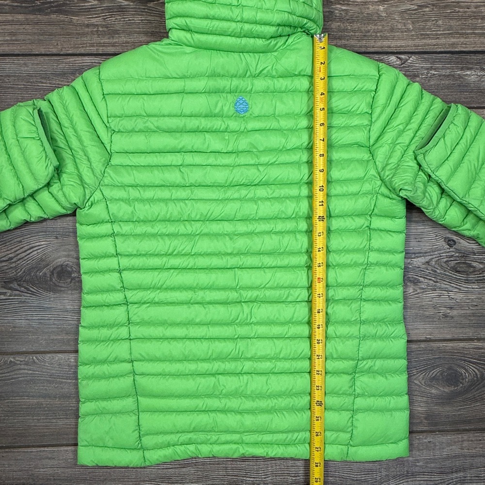 Stio Men Pinion Down Pullover 800 FP Hooded Jacket Green Tender Shoot MEDIUM NWT - Picture 7 of 9
